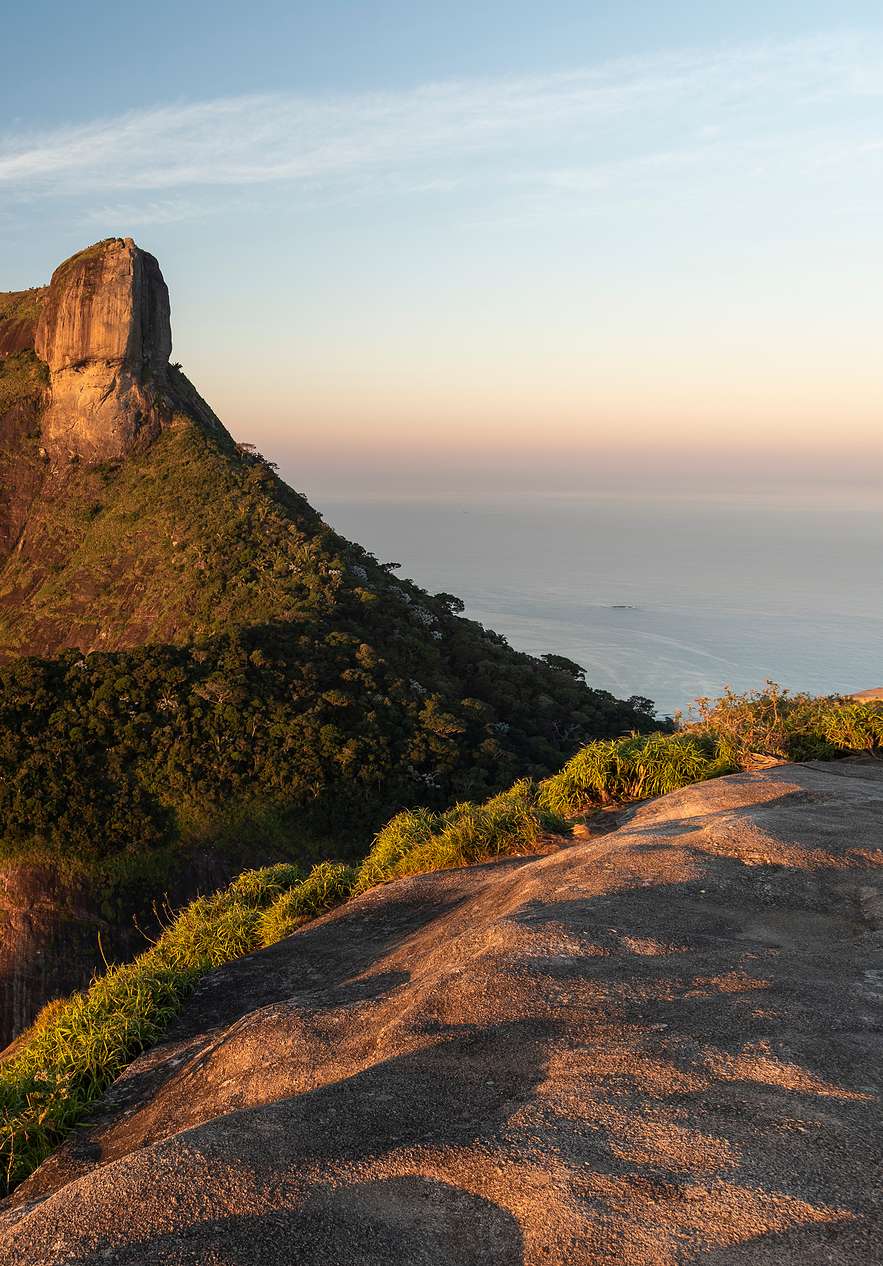 Pedra Bonita trail near Pestana Rio Atlântica, Hotel Junto à Praia de Copacabana with ocean sunset views