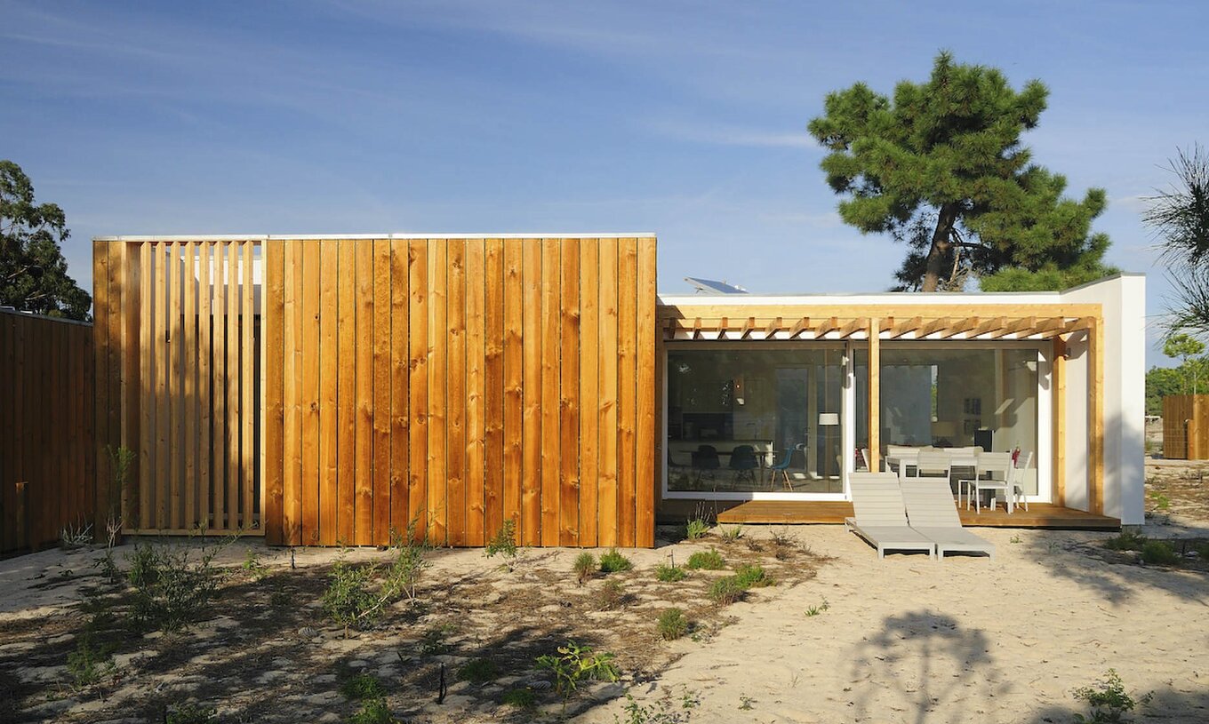 The 3-Bedroom Villas of Pestana Tróia Eco Resort have an outdoor area with two sun loungers