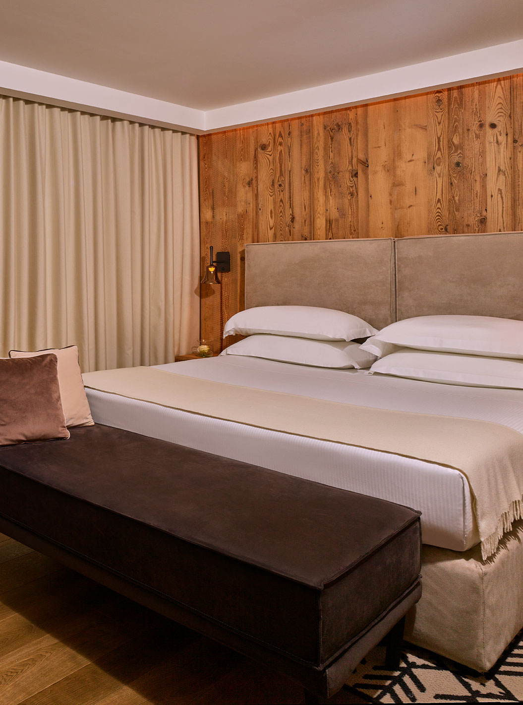 Deluxe Vista Mont Blanc no Le Massif Courmayeur com cama ampla, banco estofado e vista para montanhas