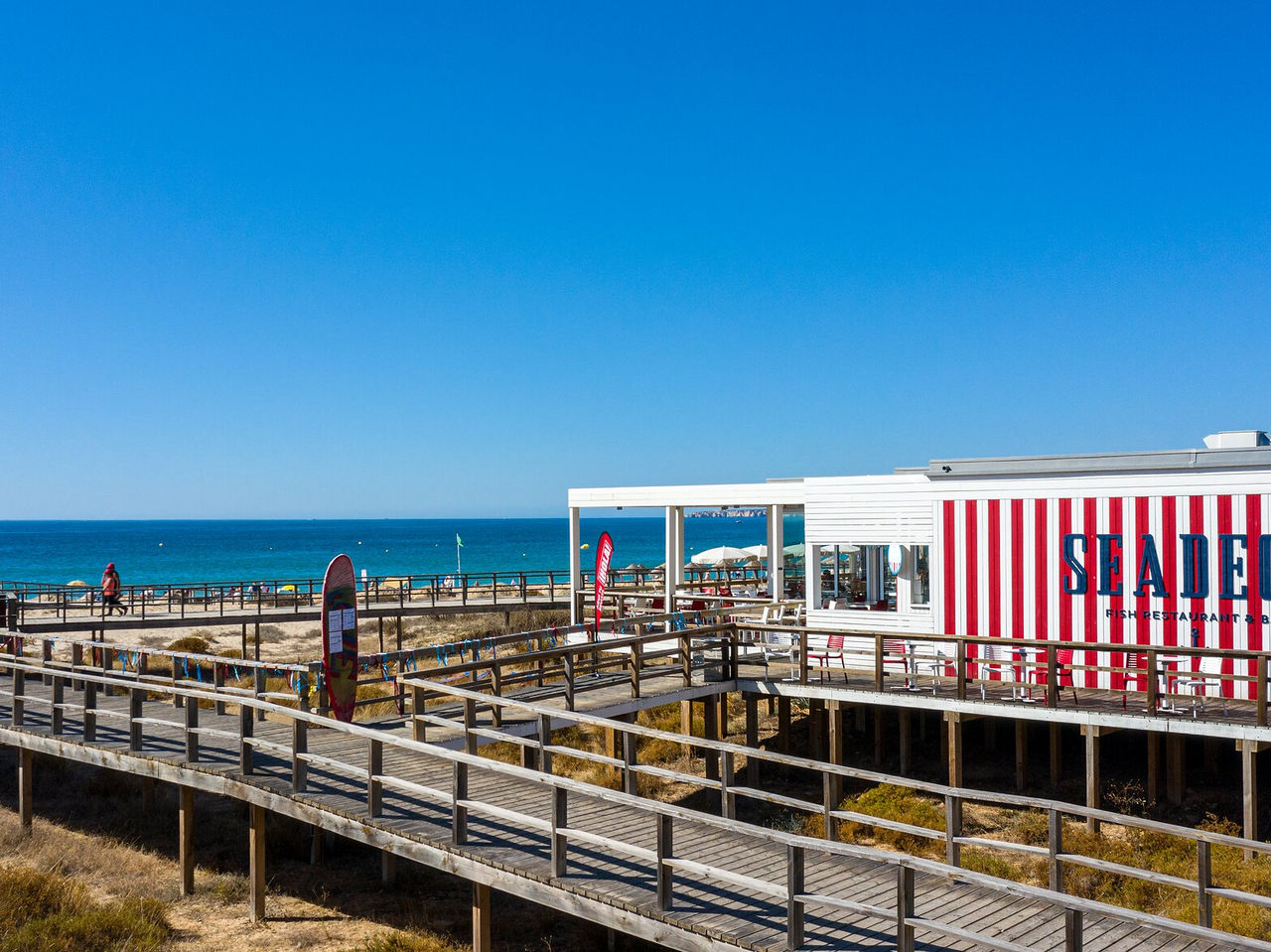 The Sea Deck restaurant at Pestana Alvor South Beach offers a regional dining experience on a terrace with sea view
