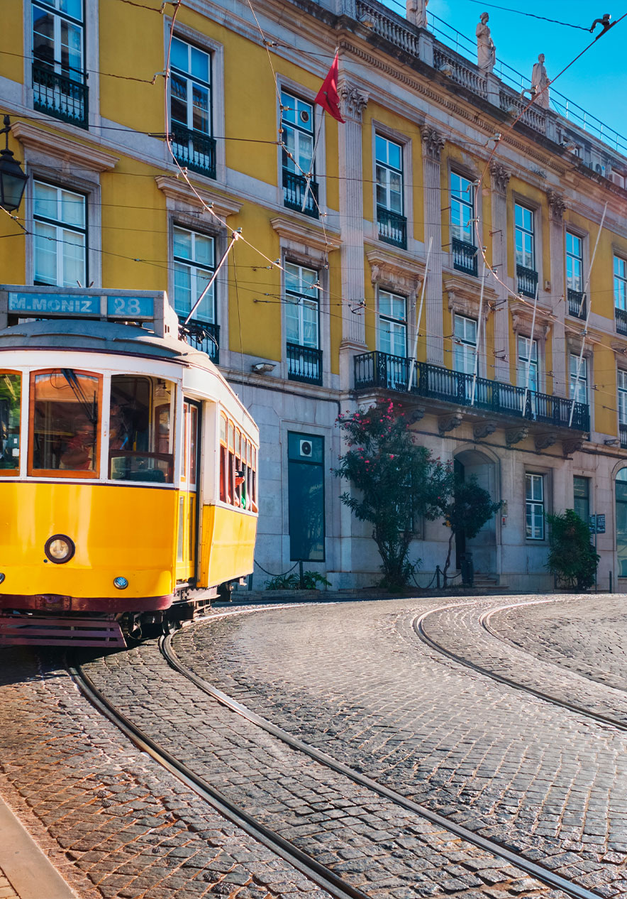 The tram is the perfect transport to explore interesting historical and architectural heritage sites in Lisbon